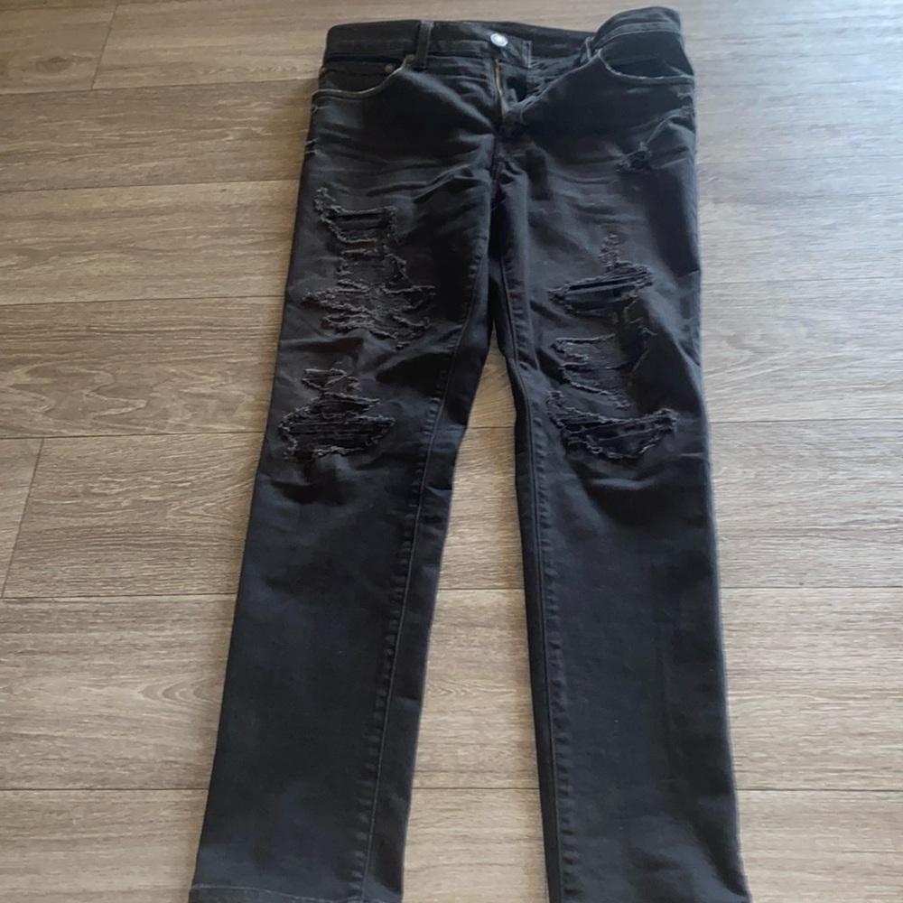 American eagle black distressed mens jeans